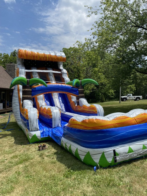 18' Tropical Dual Lane Water Slide