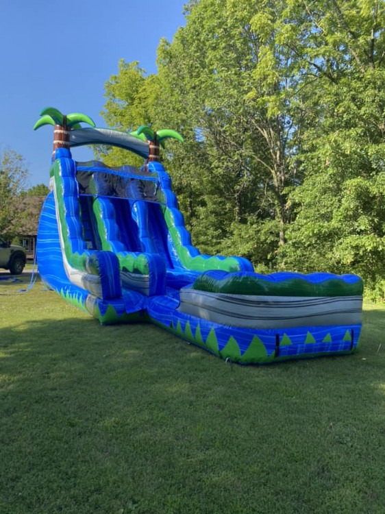 18' Blue Crush Dual Lane Waterslide